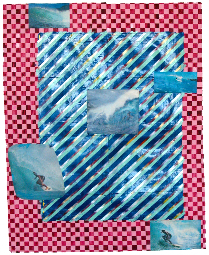 Jim Drain, Surfers, 2008, mixed media on paper, 40 x 32 inches