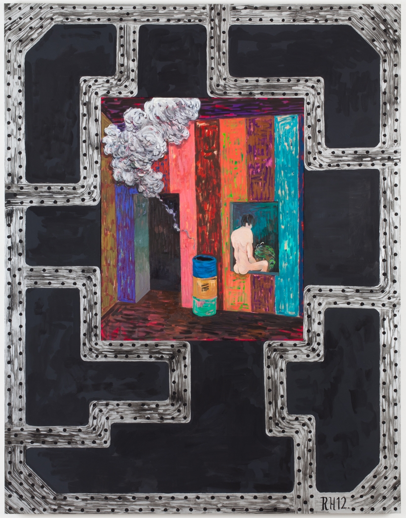 Richard Hawkins Brig #6: Overshot, 2012 Oil on canvas and acrylic on panel 63 x 49 x 1 5/8 inches 160 x 124.5 x 4.1 cm