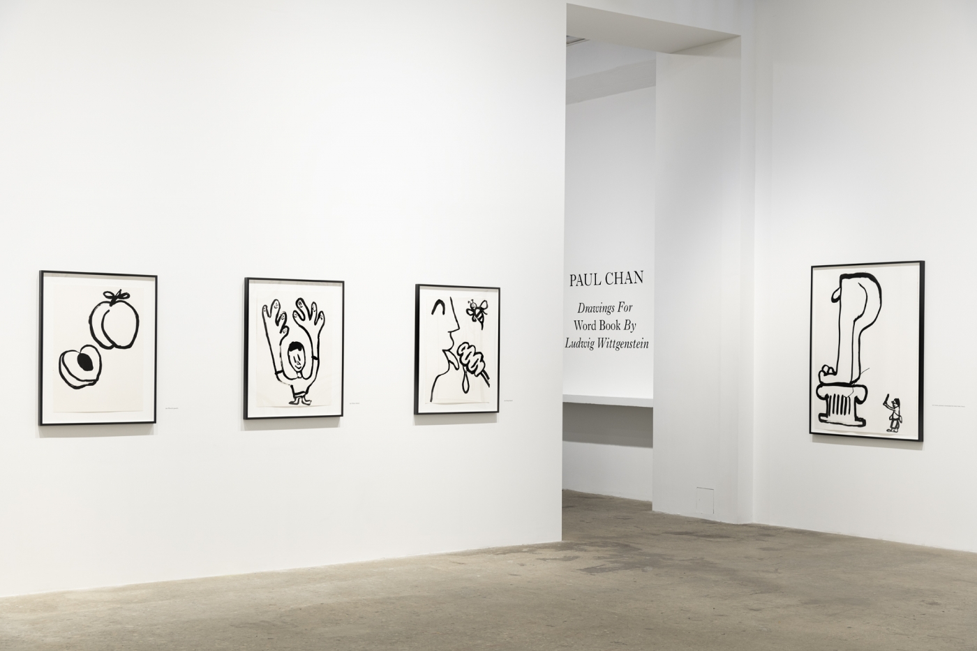 Paul Chan, Installation view, Drawings for Word Book by Ludwig Wittgenstein, Greene Naftali, New York, 2020