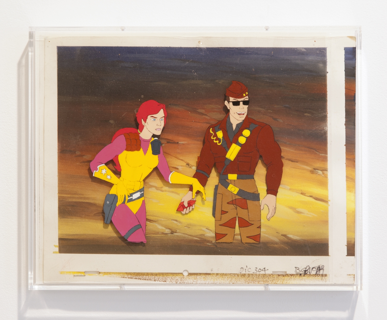 Lutz Bacher Space Cadets 2007 Plastic, Paint, Paper Paper: 10 1/4 x 13 3/4 inches (26 x 34.9 cm) Frame: 11 1/16 x 14 1/4 inches (28.1 x 36.2 x 3.3 cm)