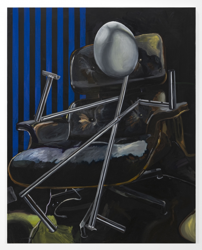 Mathieu Malouf, Eiermann Table on a Eames Lounger, 2020