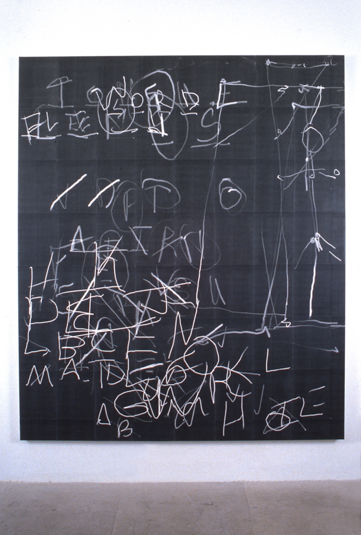 Luke Murphy, Bad Game, 1996, laser prints, acrylic mediums on canvas, 78 x 66 inches