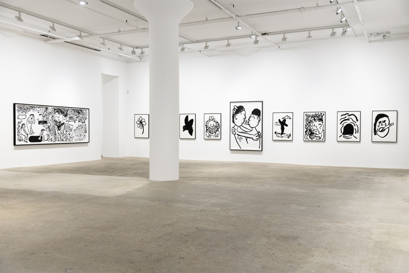 Paul Chan, Installation view, Drawings for Word Book by Ludwig Wittgenstein, Greene Naftali, New York, 2020