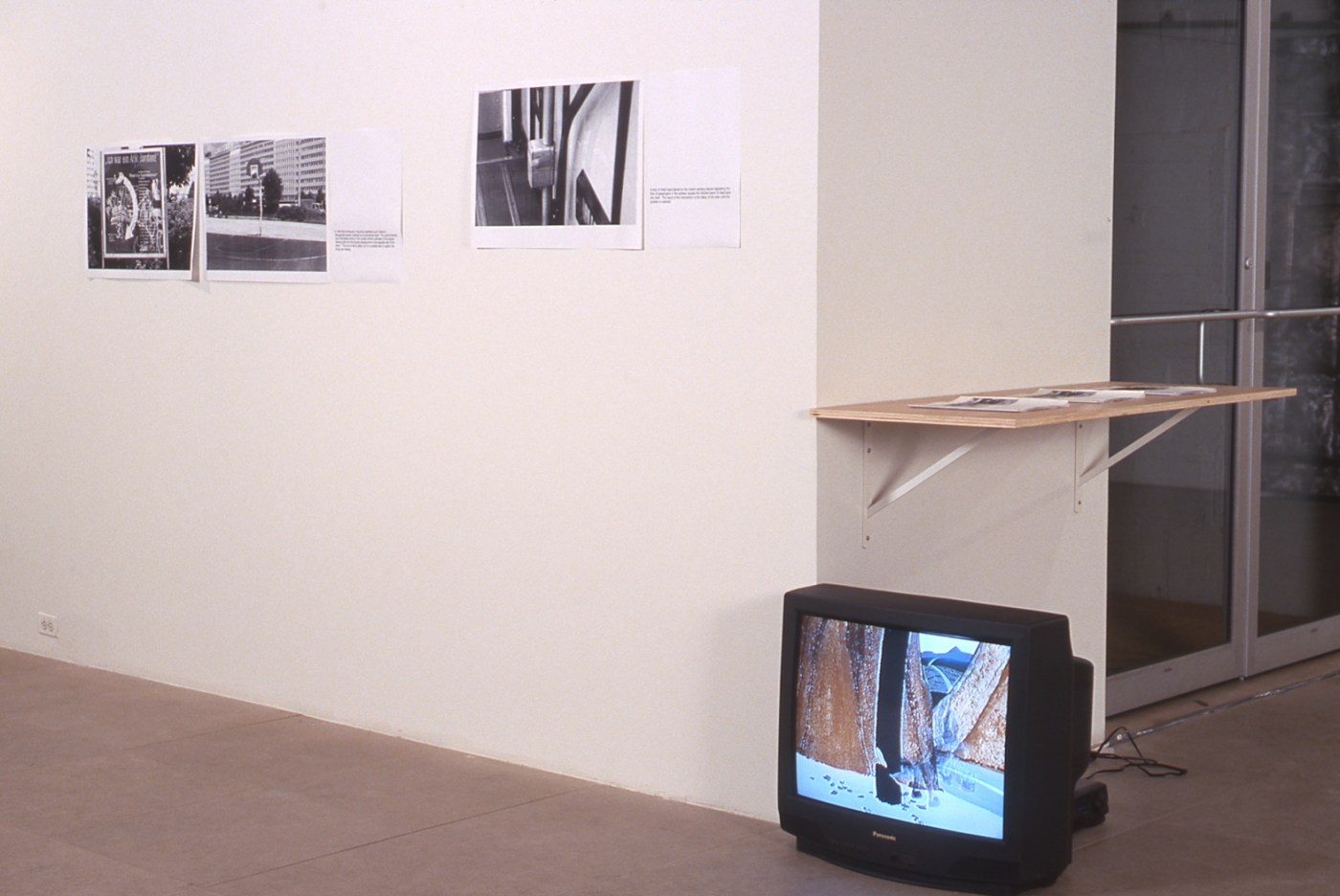 Sean Snyder, Urban Planning Documentation, 1997-98, book, laser jet copies, Road/Runner/Coyote looped vhs tape, Dimensions variable