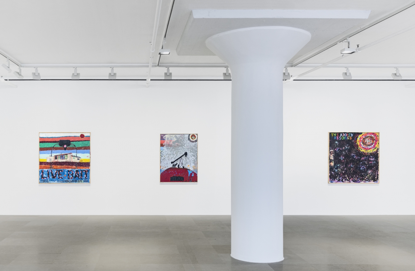 Richard Hawkins, Installation view, Bait Paintings, Greene Naftali, New York, 2019