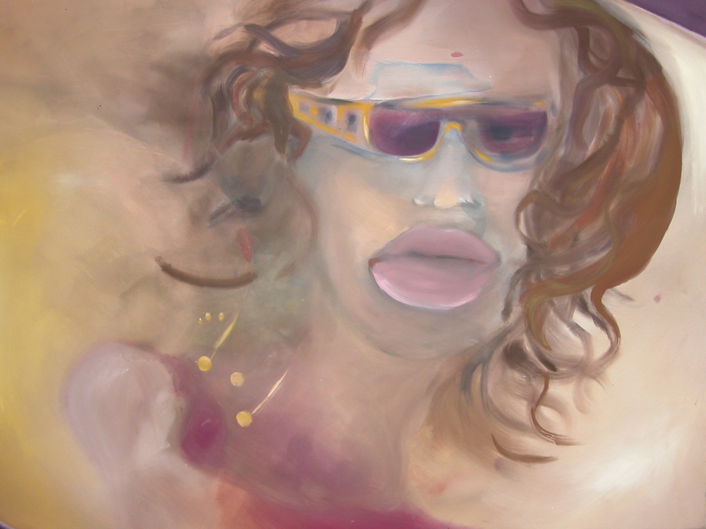 Sucking in the Seventies (tripych), 2005 (detail), acrylic on canvas, 22 1/2 x 27 inches, 43 x 55 inches, 70 x 93 inches