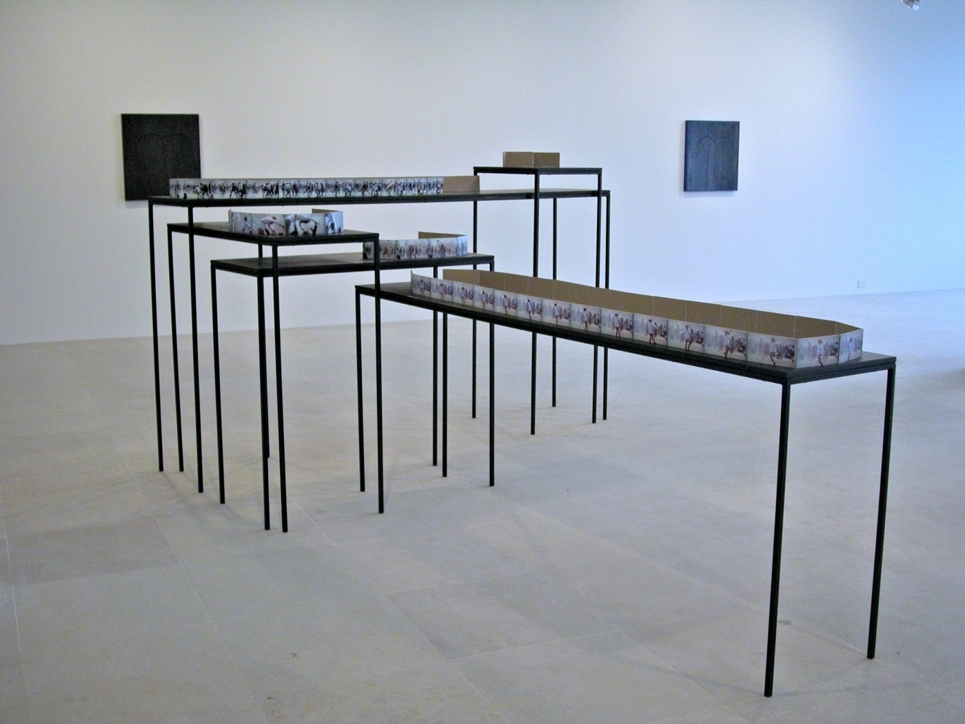 Hair, 2006, steel, wood, cardboard, c-prints, transparent tape, 61 x 100 x 135 inches