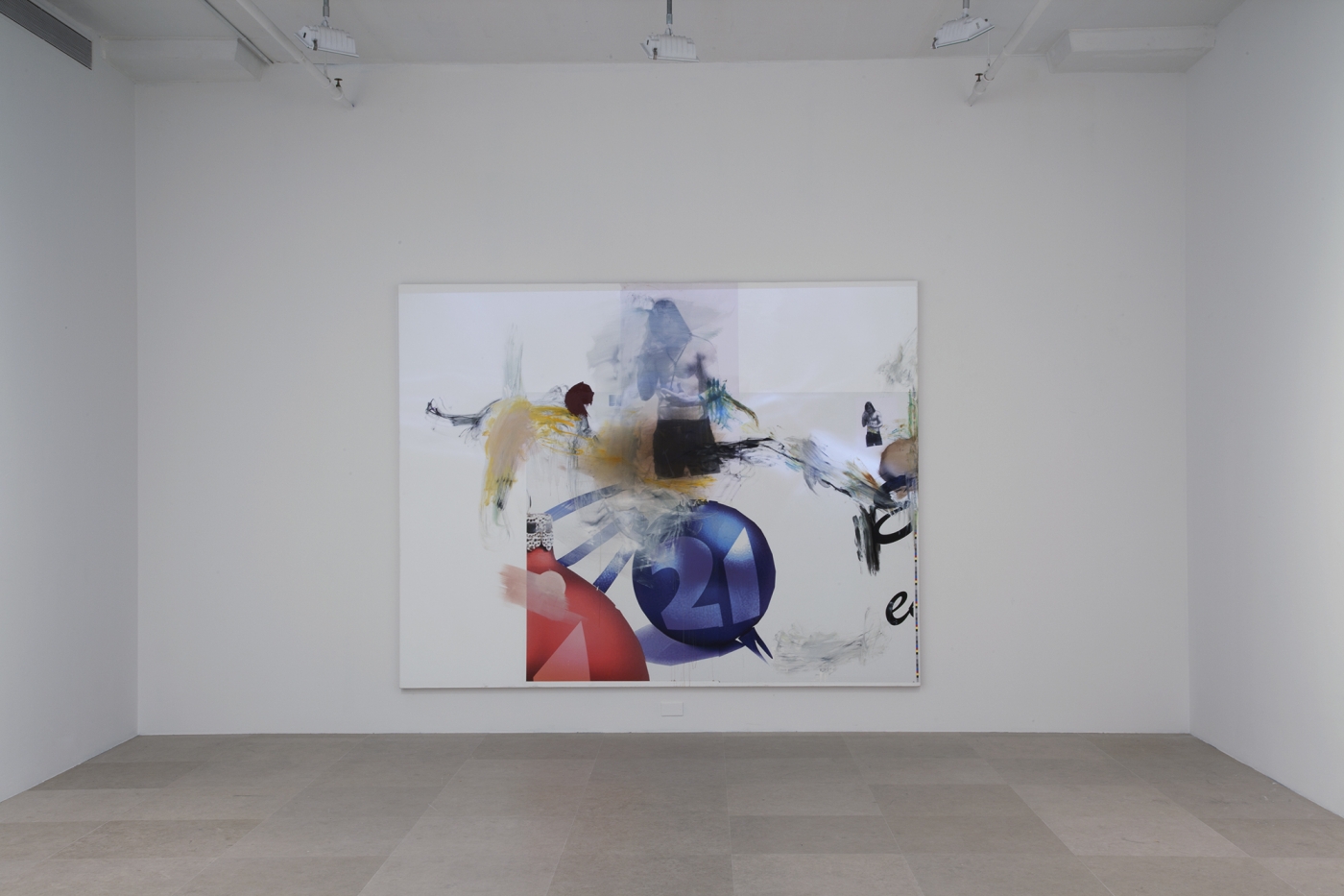 Albert Oehlen, 21, 2008, Oil paper on canvas, 82 5/8 x 106 1/4 inches