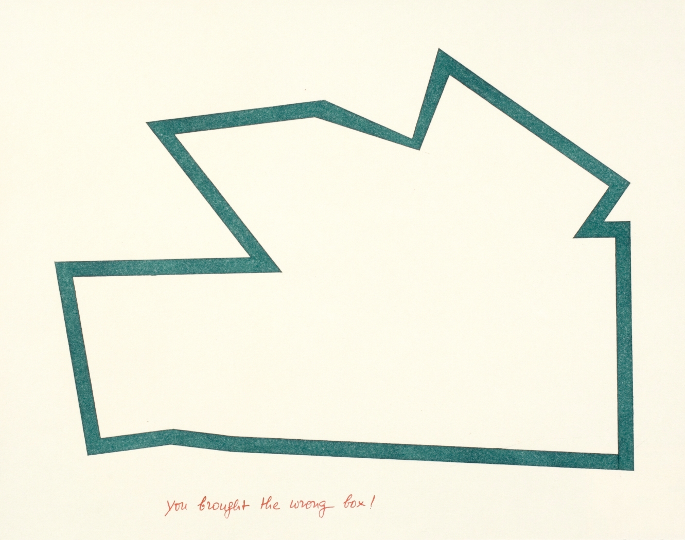 You brought the wrong box!, c. 1982, ink and pencil on Arches paper, 11 x 14 inches