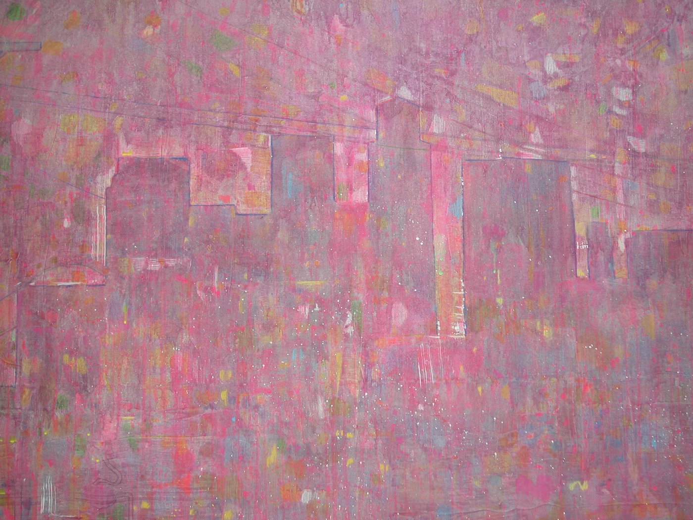 Untitled, 2003 (detail) acrylic, pastel, pencil on canvas 72 x 72 inches