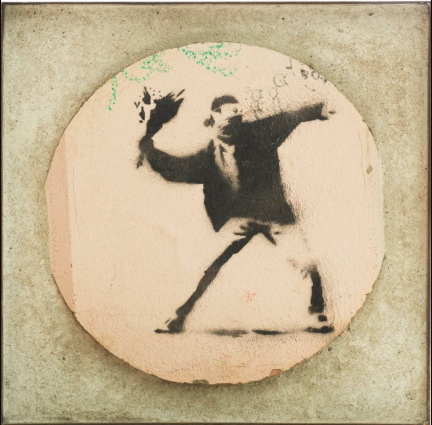 Banksy (b. 1974) Flower Thrower (Wall), c. 2008