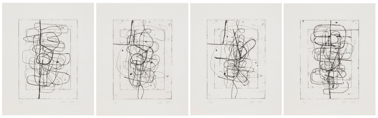 Christopher Wool, Untitled, 2018, Portfolio of four intaglio polymer photogravure prints on Hahnemühle Copperplate Bright White 300 gsm paper, Edition of 20