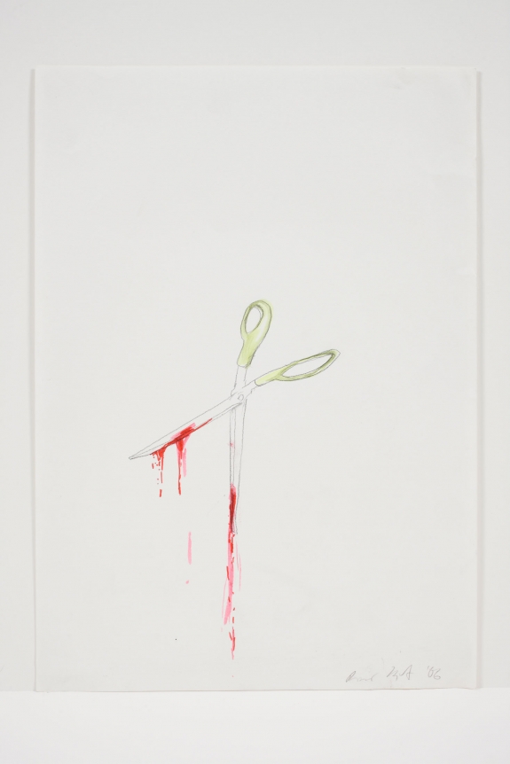 Ragnar Kjartansson, Untitled (bad drawing of scissors with blood), 2006