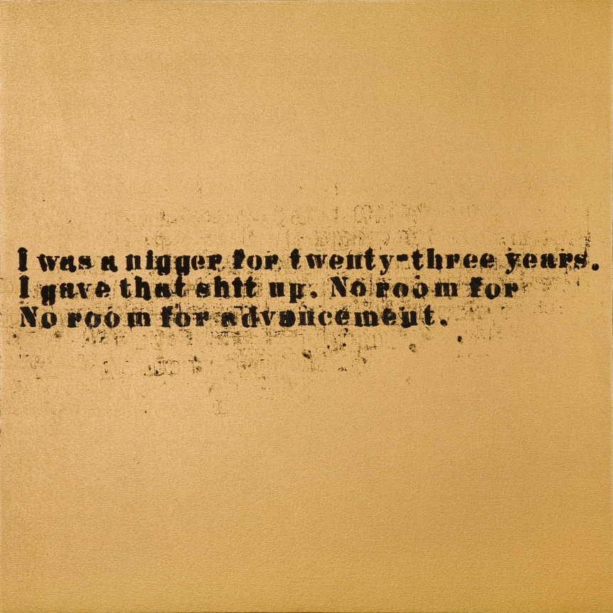 Glenn Ligon No Room (Gold) #18, 2007