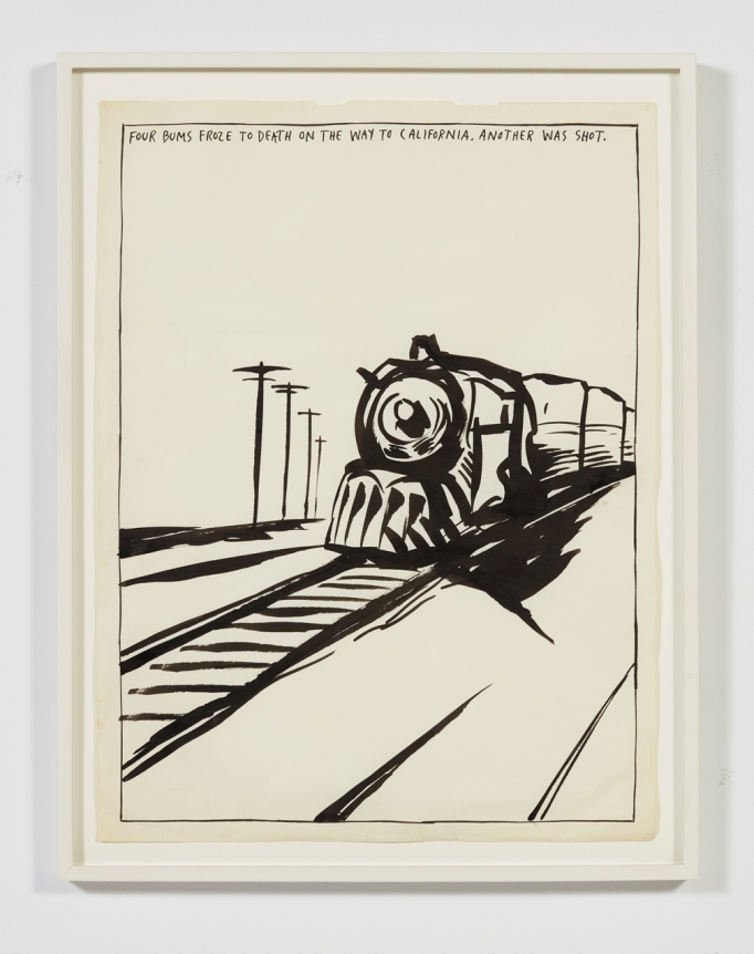 Raymond Pettibon, No Title (Four Bums Froze…), 1987