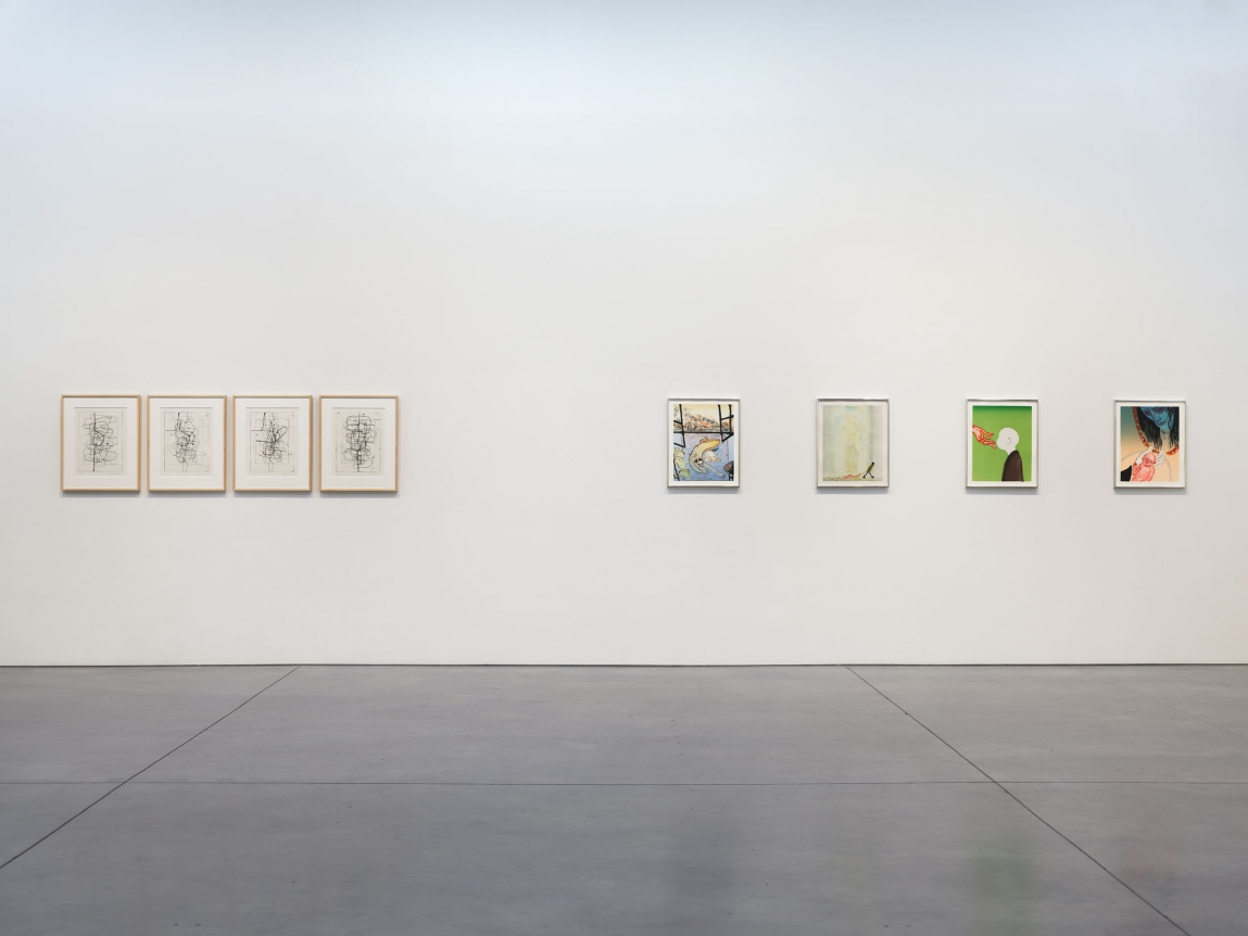 Prints and Editions Installation view January 25 – February 23, 2019 Luhring Augustine, New York Pictured from left: Christopher Wool, Sanya Kantarovsky