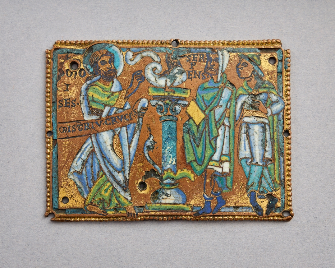 Moses and the Brazen Serpent, from a large typological cross, c. 1160