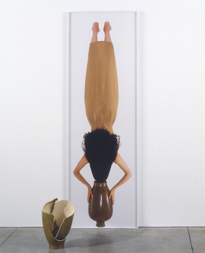 Janine Antoni, Caryatid (Crackled green glas over red oxide on an ovoid bodied vase with a truncated neck), 2003