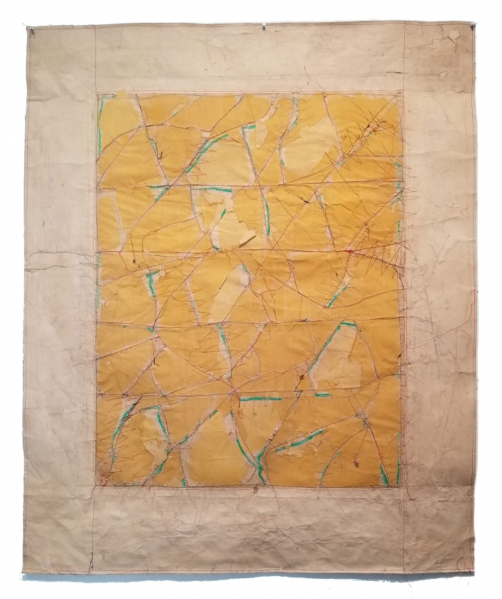 Charles Christopher Hill, Charlie Words Hard, 1978-2018, Various papers and cotton stitched and collaged