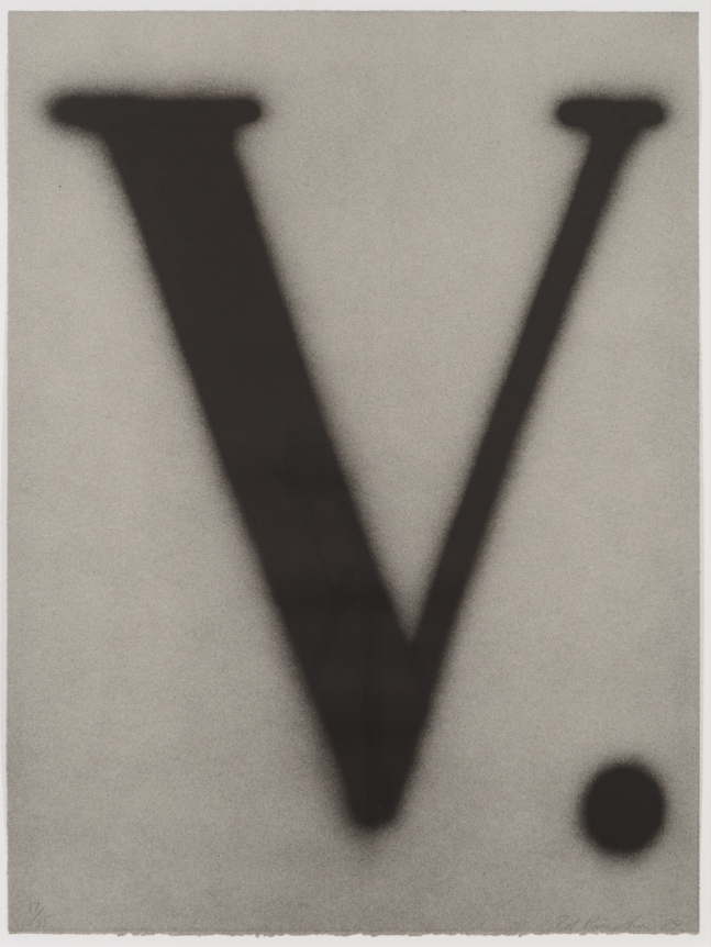 Ed Ruscha, V. 1989, Signed lithograph