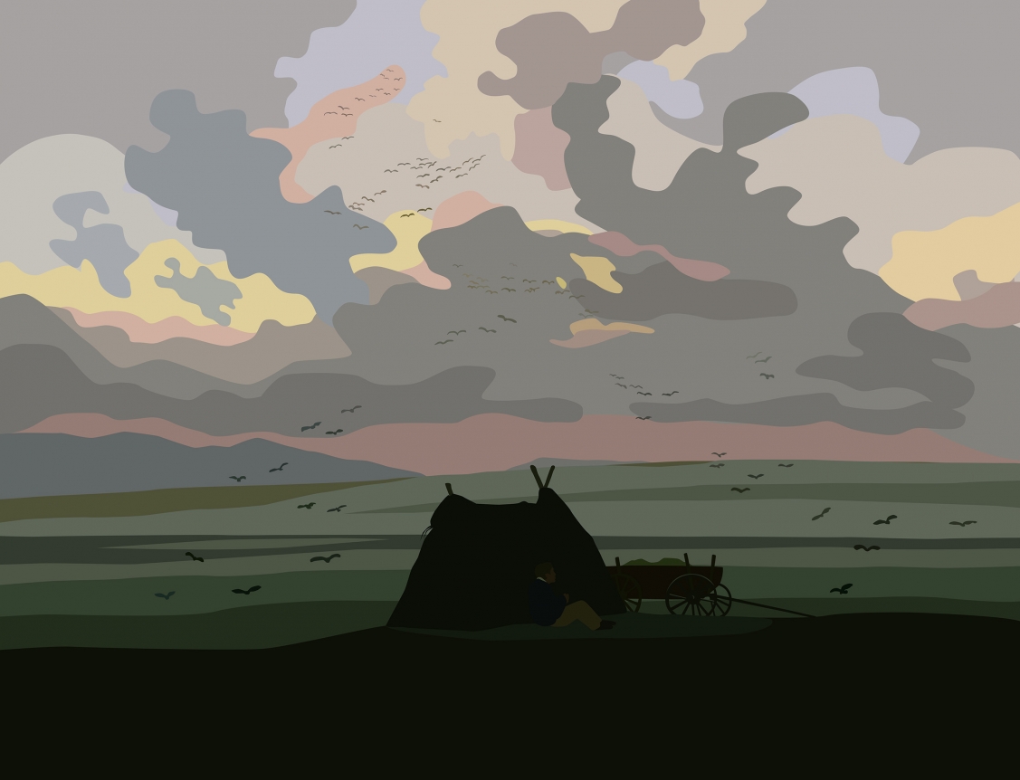 Nebelschwaden (after Caspar David Friedrich), Kota Ezawa, Christopher Grimes Gallery