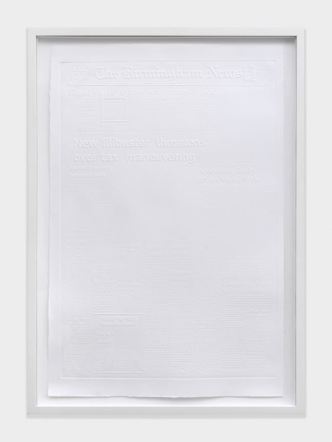 May 2, 1963, 2016, Embossed paper