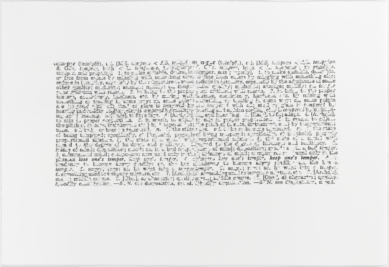 Bethany Collins Temper Toner and graphite on Somerset paper