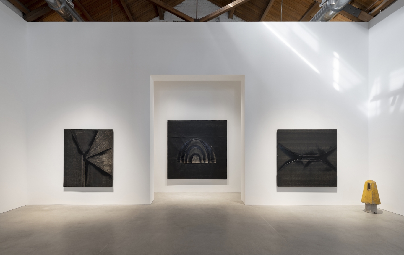 Installation view of Theaster Gates: Every Square Needs a Circle, 2019, Gray Warehouse, Chicago. 