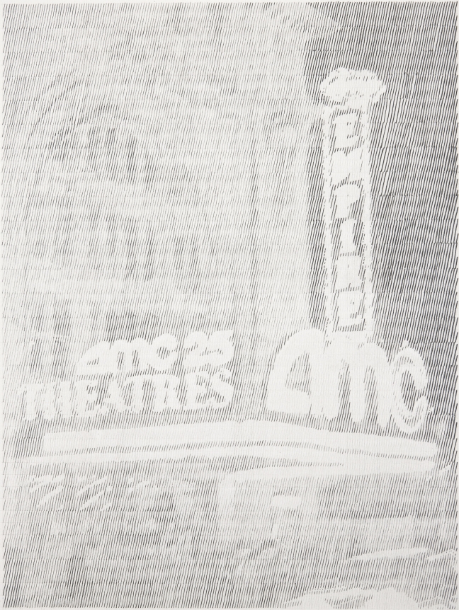 Ewan Gibbs New York AMC Theatre Graphite on paper