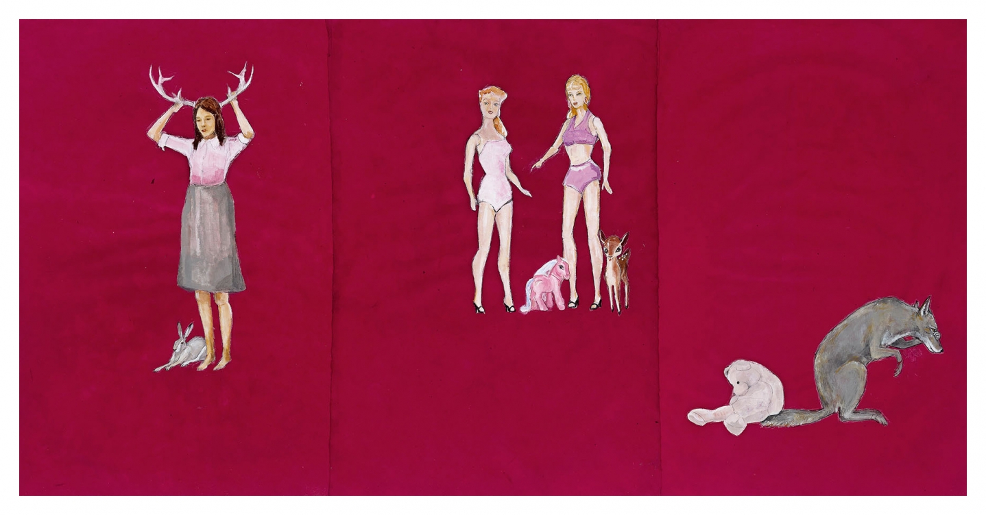 My Life as Performed by Coyote and Various Toys, 2012, Mixed media on paper
