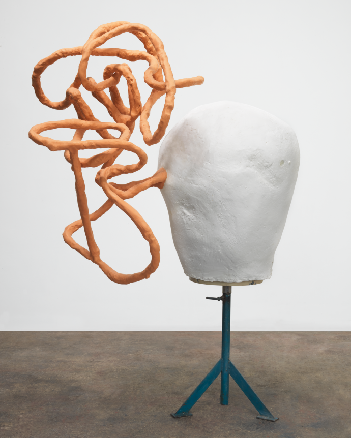 Playin' the Ink, 2013, Plaster, aluminum, epoxy, and steel