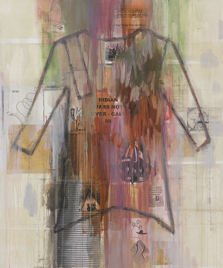 I See Red: Indian Wars Not Over, 1998, Mixed media on canvas