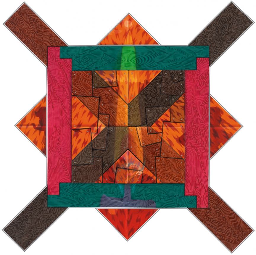 Double Crosser, 1991, Oil on canvas and wood