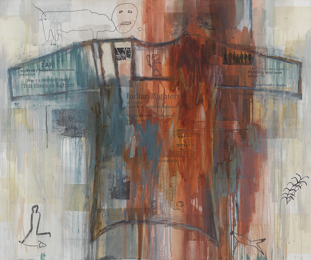 I See Red: Indian Fighters, 1998, Mixed media on canvas