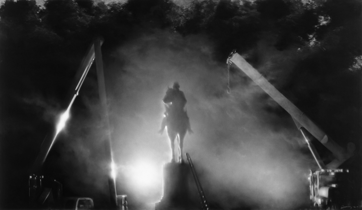 Robert Longo, Untitled (Nathan Bedford Forrest Statue Removal; Memphis, 2017), 2018.
