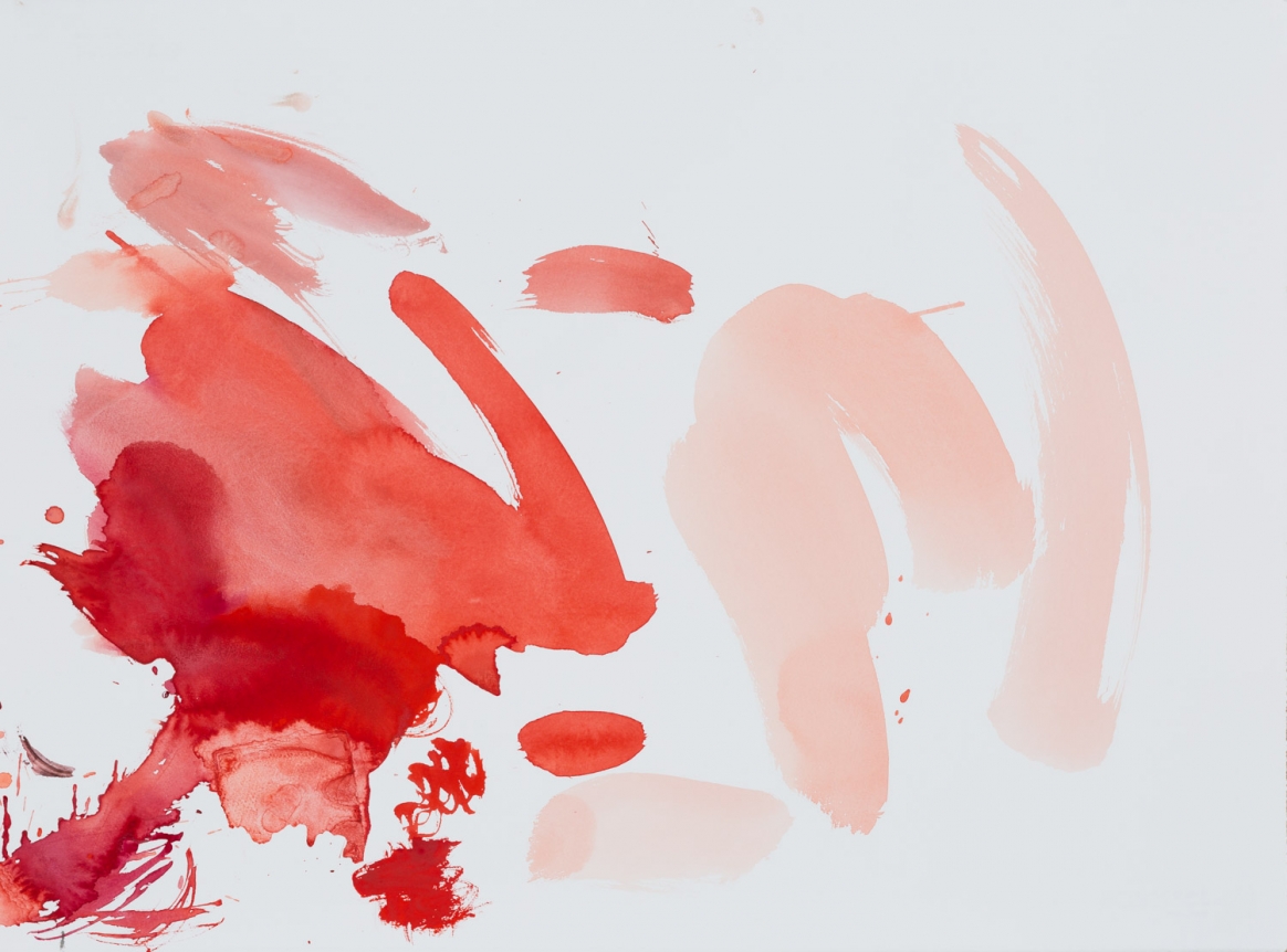 In a Drop of Water, 2017. Watercolor on paper mounted to dibond, 21 1/2 x 29 inches (54.6 x 73.7 cm).