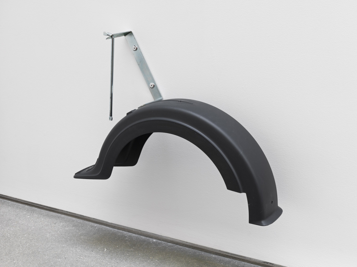 Kotfluegel (Fender), 2018. HDPE, Galvanized steel, 16 x 24 x 7 inches (40.6 x 61 x 17.8 cm).
