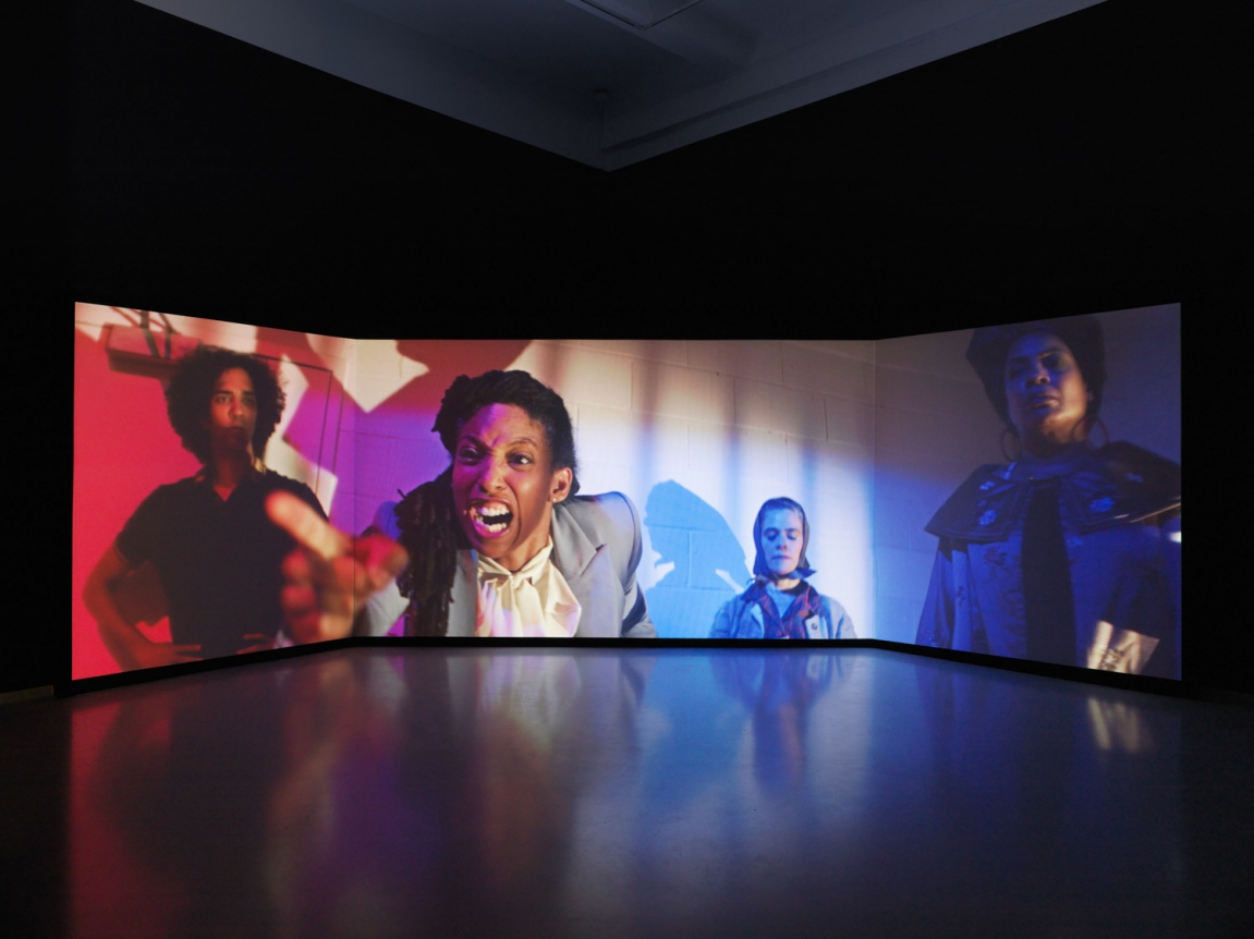 Catherine Sullivan, The Startled Faction (a sensitivity training), installation view, 2018.