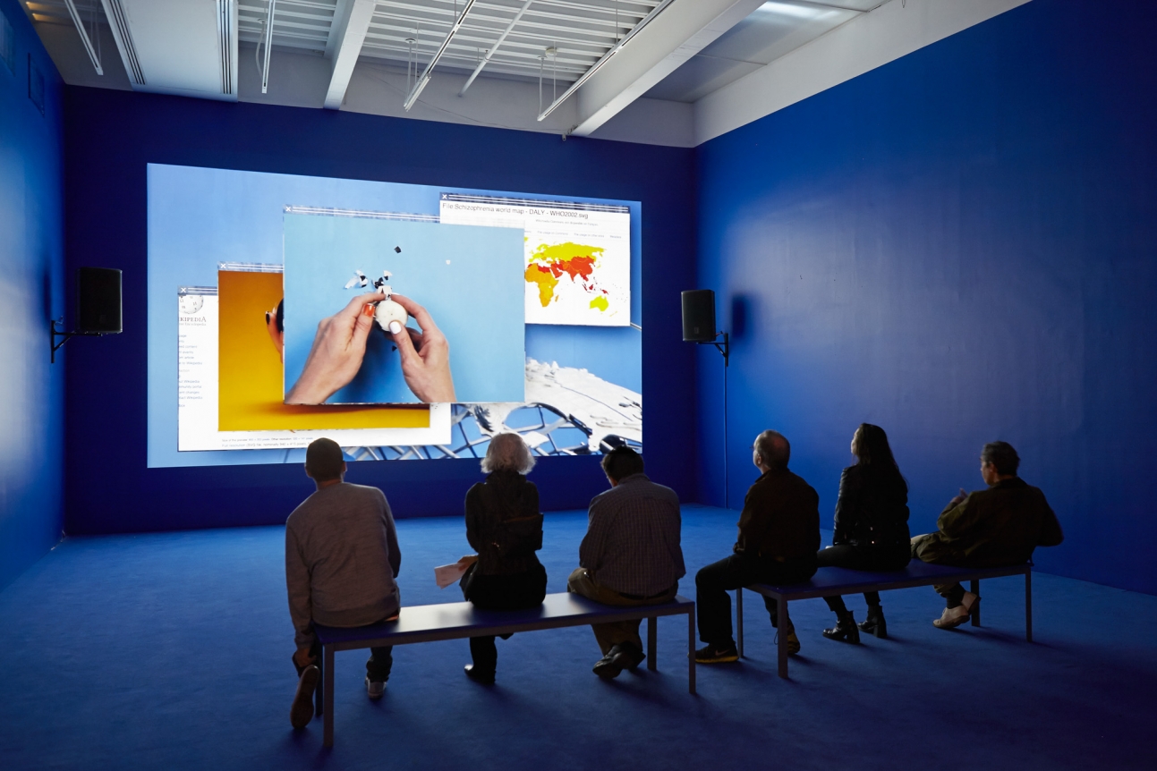Grosse Fatigue, 2013. Installation view from "The Restless Earth," New Museum, New York, 2014.