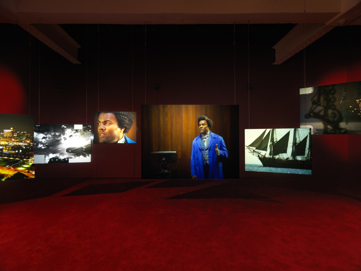 Isaac Julien, Lessons of the Hour–Frederick Douglass. Installation view, 2019. Metro Pictures, New York.