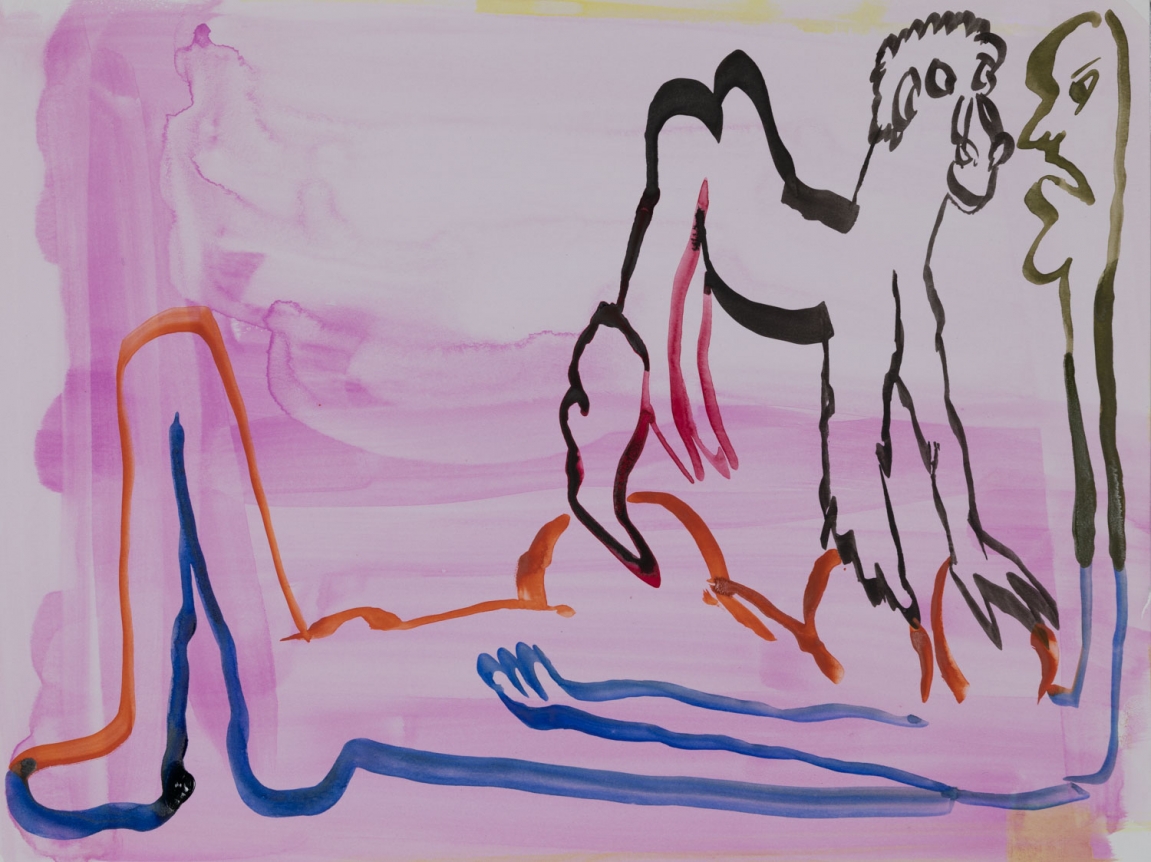 Enemy of the Snow, 2018. Watercolor on paper mounted to dibond, 8 7/8 x 11 3/4 inches (22.5 x 29.8 cm).