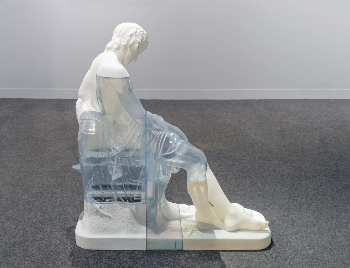 Sleeping Boy, 2016. Stereolithography and selective laser sintering, polyamide, polished epoxy, TuskXC2700T, polyurethane, and iridescent pigment, 43 7/8 x 40 x 21 11/16 inches (111.5 x 101.5 x 55 cm).