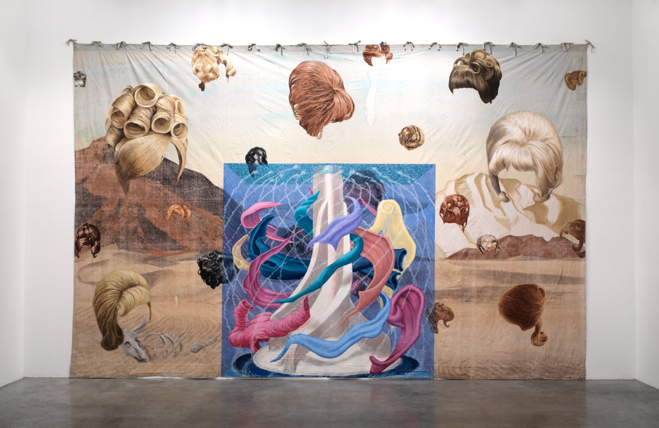 The Rinse Cycle, 2012. Acrylic on muslin, 150 x 230 inches (381 x 584.2 cm).