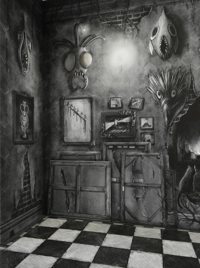 Alexandre Singh, A Gentle Horror. Installation view, 2019. Metro Pictures, New York.