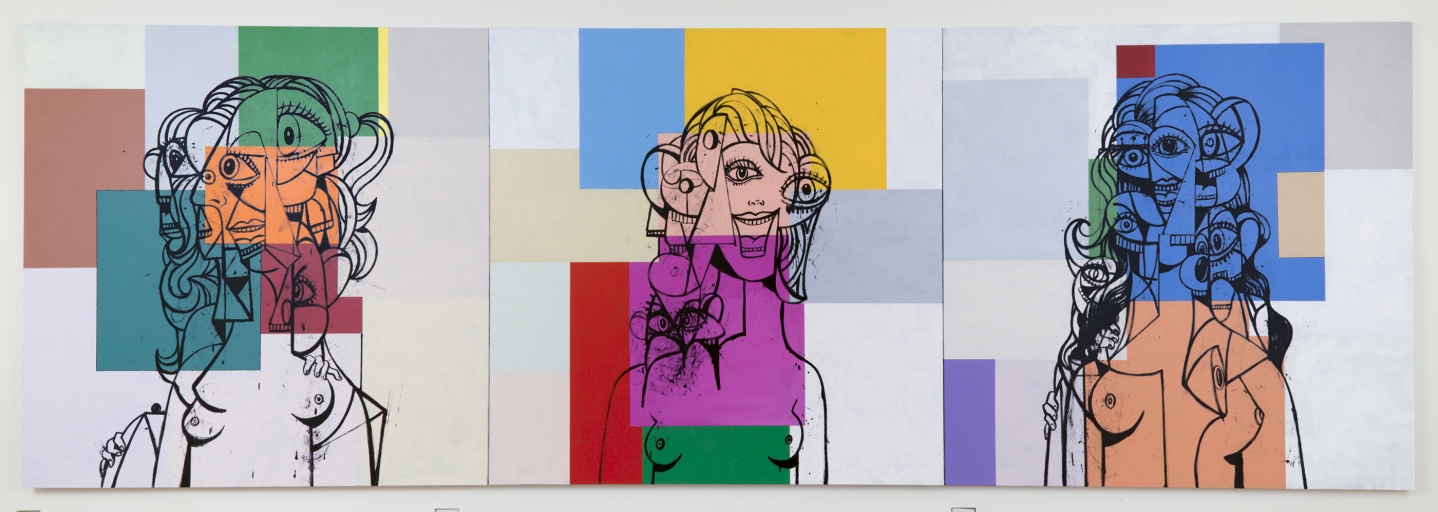 George Condo Triple Head Composition, 2017