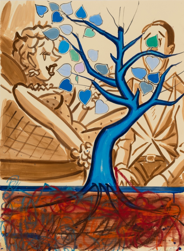 David Salle Untitled 2020 acrylic and oil on paper