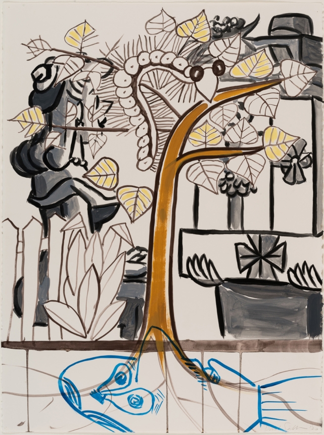 David Salle Untitled 2020 ink and acrylic on paper