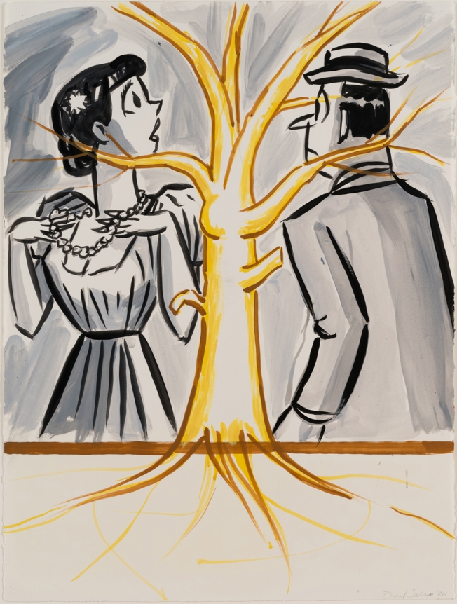 David Salle Untitled 2020 ink and acrylic on paper