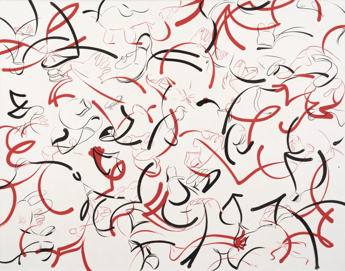 Sue Williams Black and White and Red All Over
