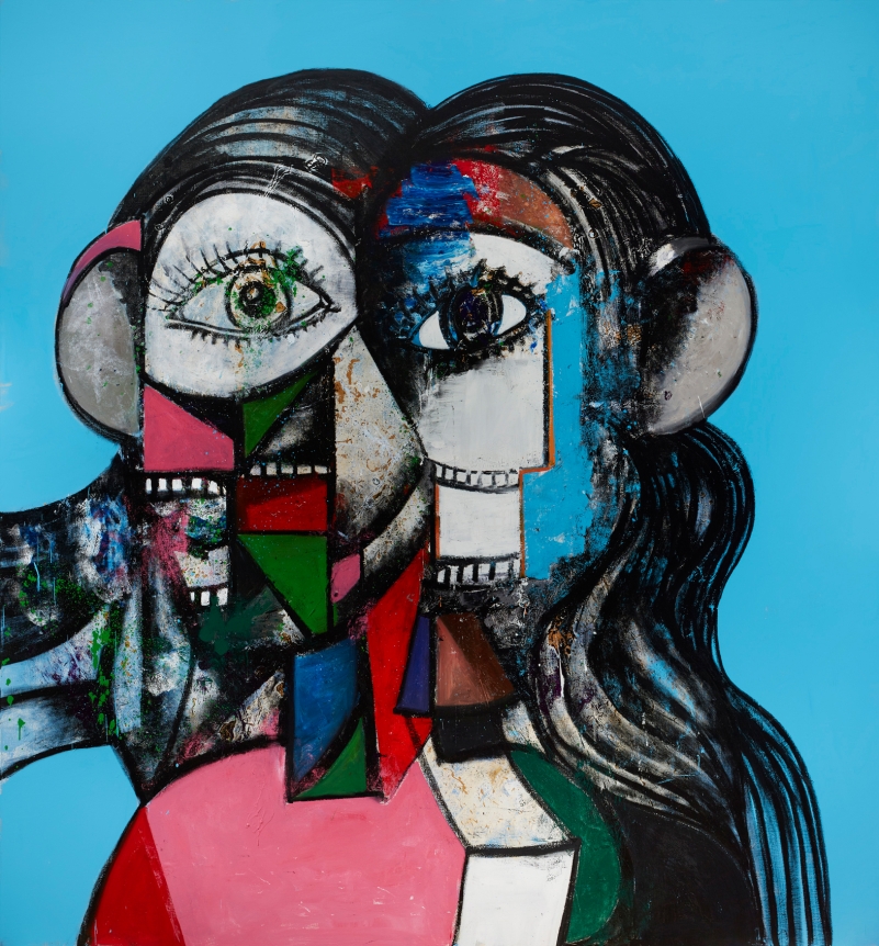 George Condo, Prismatic Head Composition, 2019